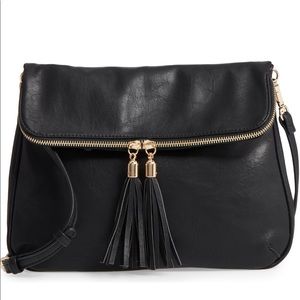 Nordstrom BP Black Foldover Crossbody Purse EUC